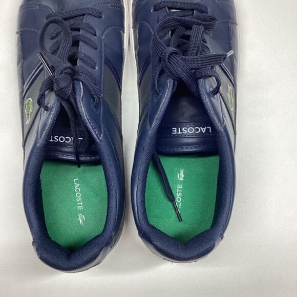 Lacoste Men’s Europa LCR Navy & White Synthetic Leather Sneakers Size 13 - Picture 7 of 12